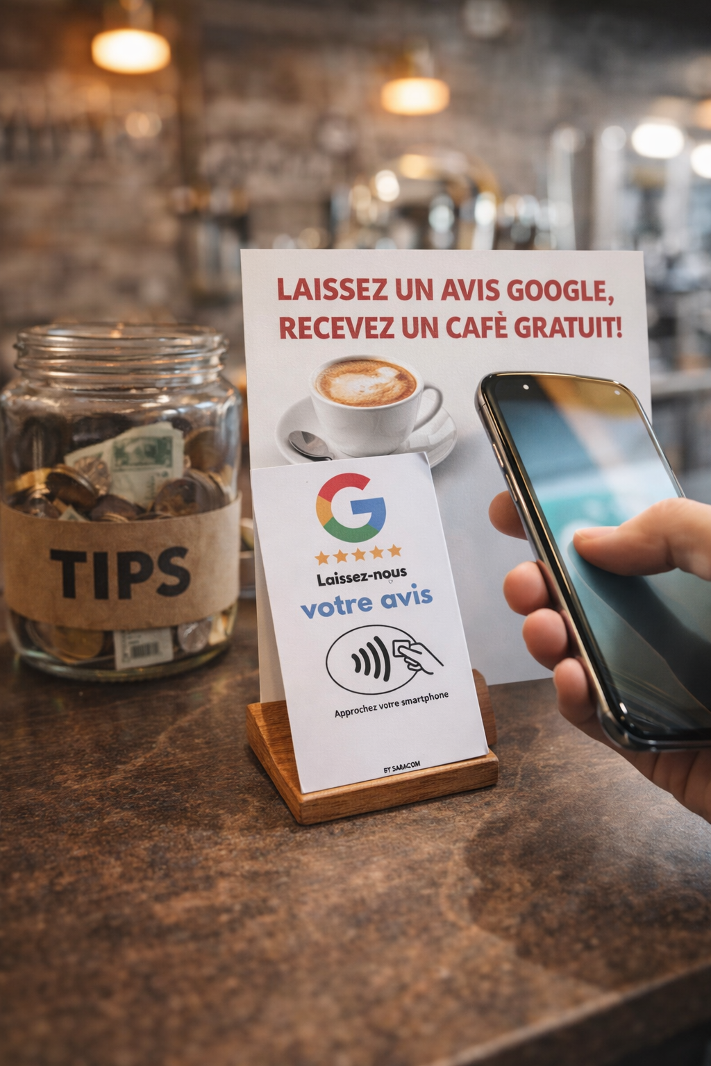 Carte NFC Google Avis | Activée et prête à l'emploi | Livraison 48h | Sans app | PVC