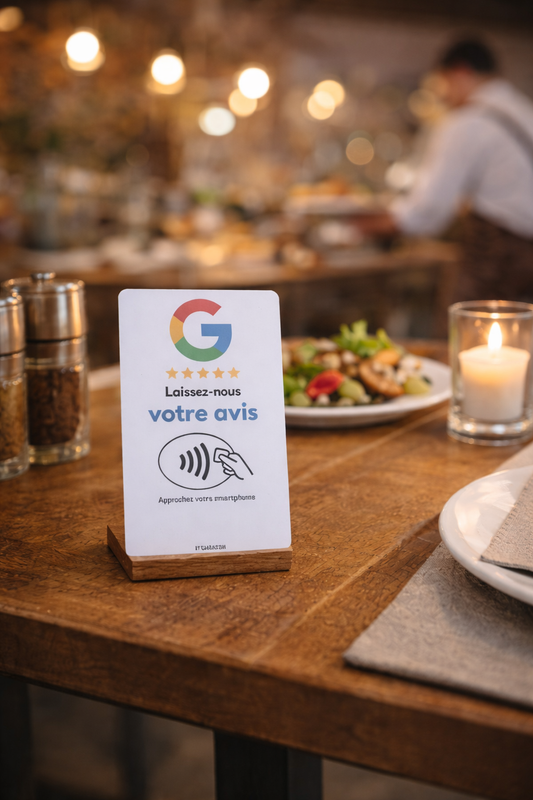 Carte NFC Google Avis | Activée et prête à l'emploi | Livraison 48h | Sans app | PVC